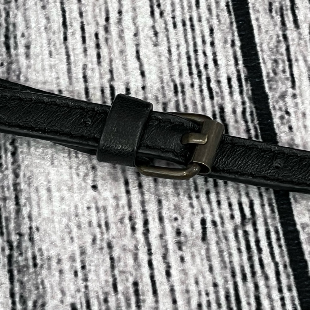 Lucky Brand Black Leather Crossbody Bag, Woven Front, Adj Strap, Zip Closure(s) - Picture 10 of 17